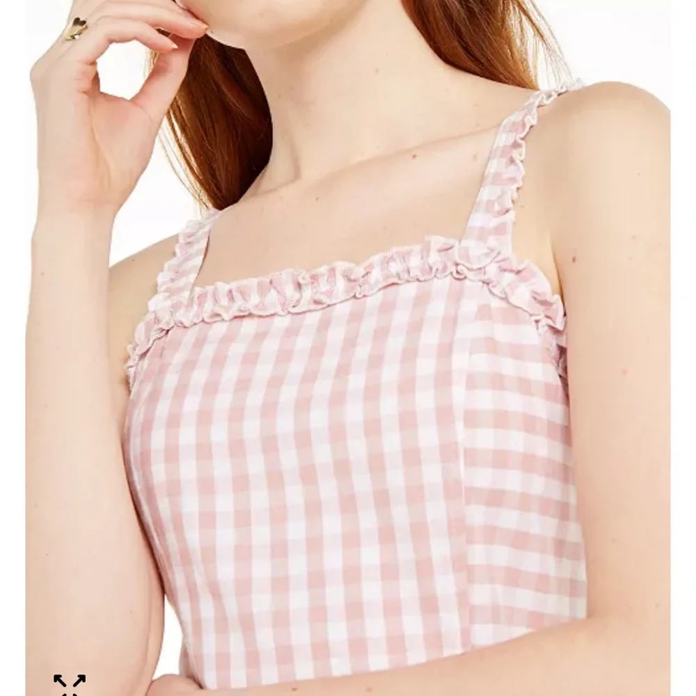 Pink Checkered Ruffle Dress - Picture 2 of 10